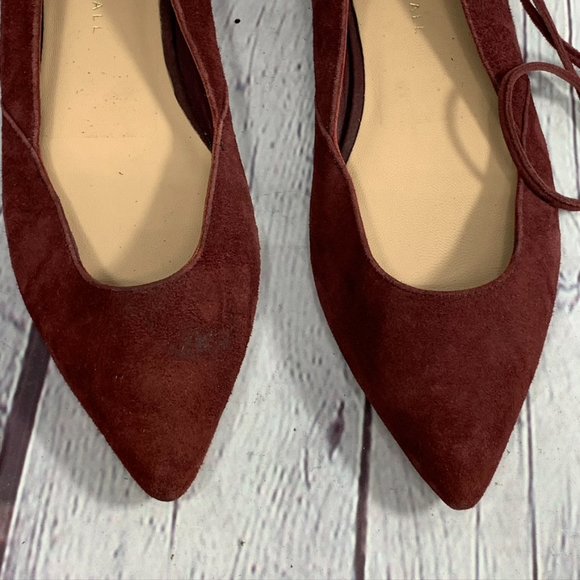 Loeffler Randall Wine Burgundy Tassle Ankle Strap - Picture 2 of 8